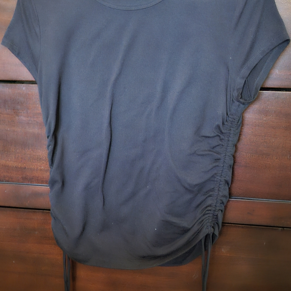 Black Women's Side-Ruched Tee